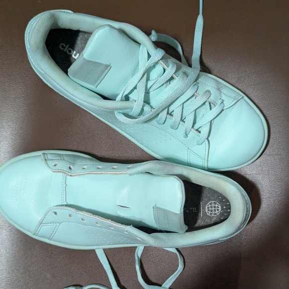 ADIDAS Advantage TENNIS SHOES Pastel AQUA BLUE Size 7 - Picture 4 of 6